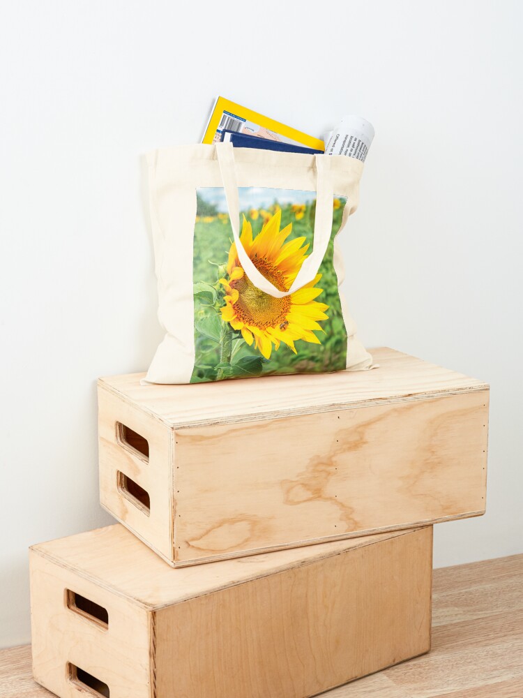 Thumbnail 4 of 5, Tote Bag, Ripe sunflower in the field designed and sold by mike-pellinni.