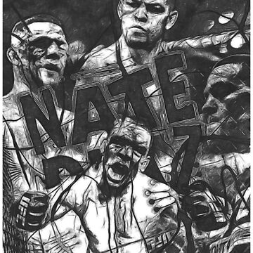 Artwork thumbnail, Nate Diaz Black and White by SavageRootsMMA