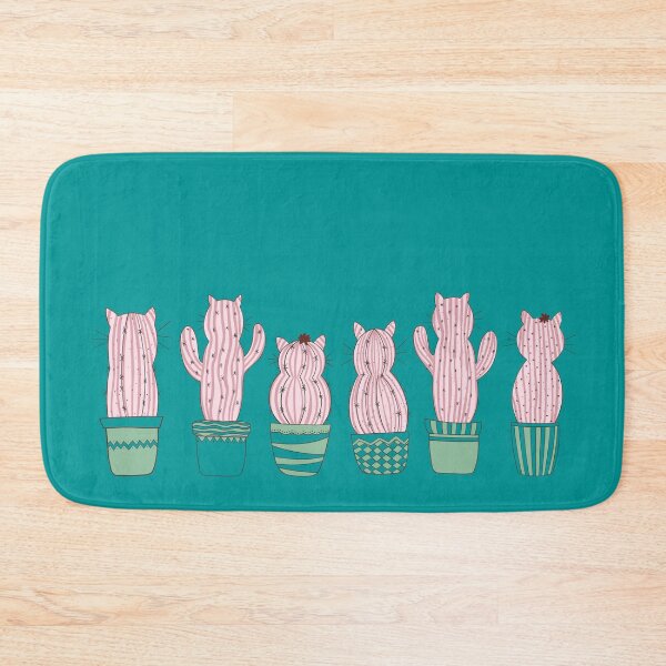 Item preview, Cat-ctus - a garden with cats cactus | Viridian green palette designed and sold by CarolFreire.