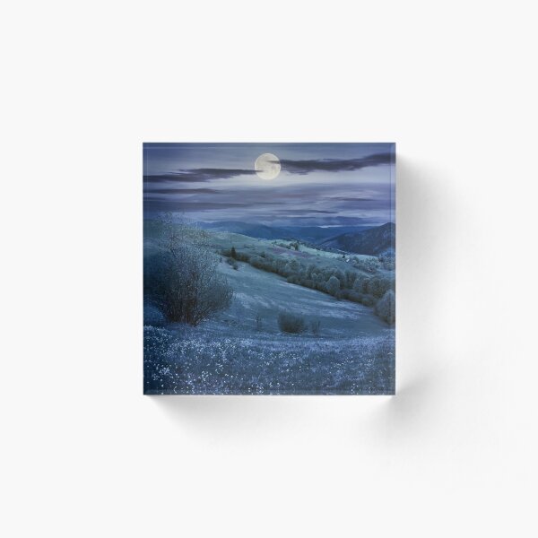 countryside in mountain at night Acrylic Block