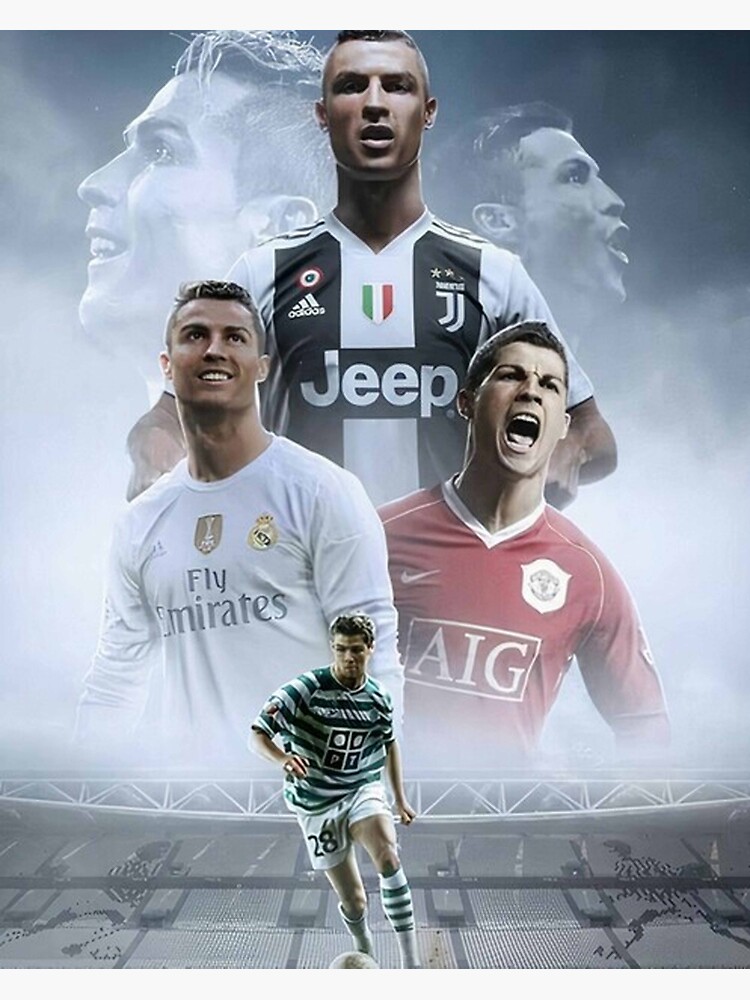 Cristiano Ronaldo at his current and former clubs Poster for Sale
