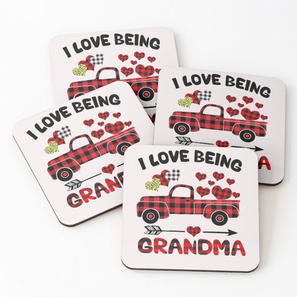 Item preview, I Love Being Grandma Red Plaid Truck Hearts Valentine's Day designed and sold by binly123.