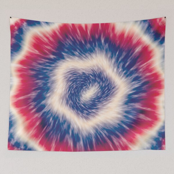 Item preview, Blue, red, and white tie dye  designed and sold by Mandala & More.