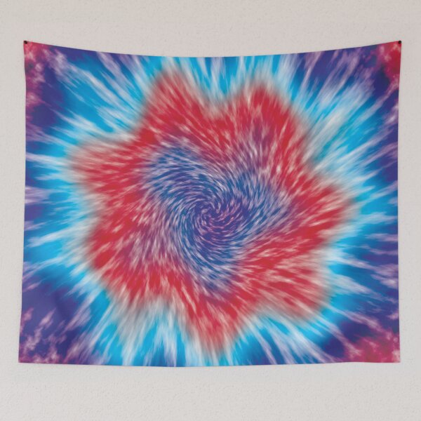 Item preview, Blue, red and white circular tie dye effect designed and sold by Mandala & More.