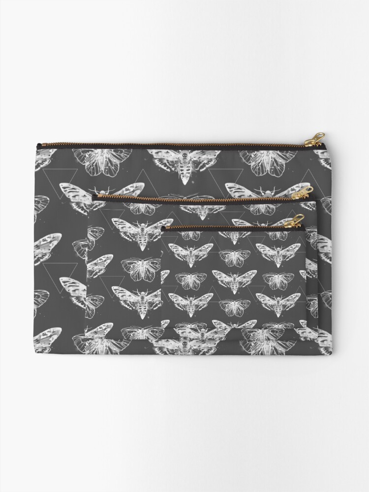 Alternate view of Geometric Moths - inverted Zipper Pouch