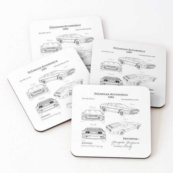 Item preview, DeLorean Automobile 1986 Patent Poster, DeLorean Car Patent illustration designed and sold by anodyle.