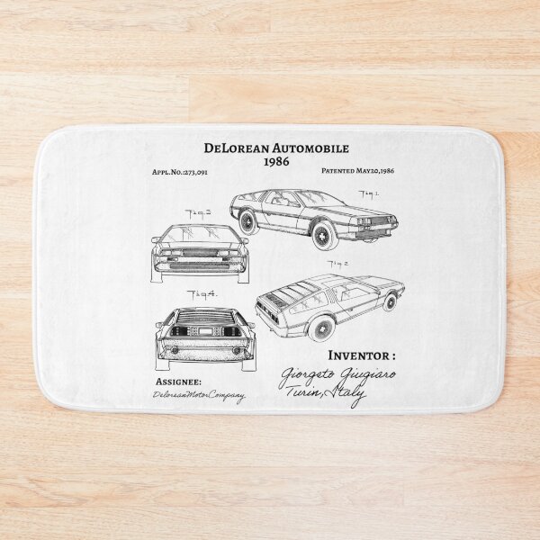Item preview, DeLorean Automobile 1986 Patent Poster, DeLorean Car Patent illustration designed and sold by anodyle.