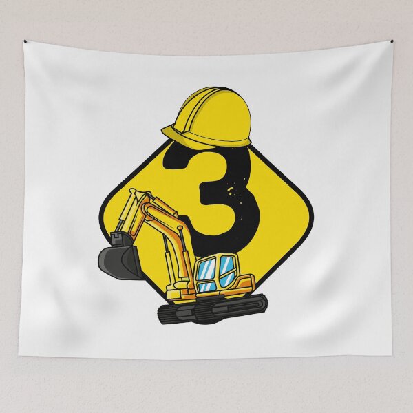 Item preview, Excavator 3 years kids 3rd birthday gift idea designed and sold by LuminOrb.