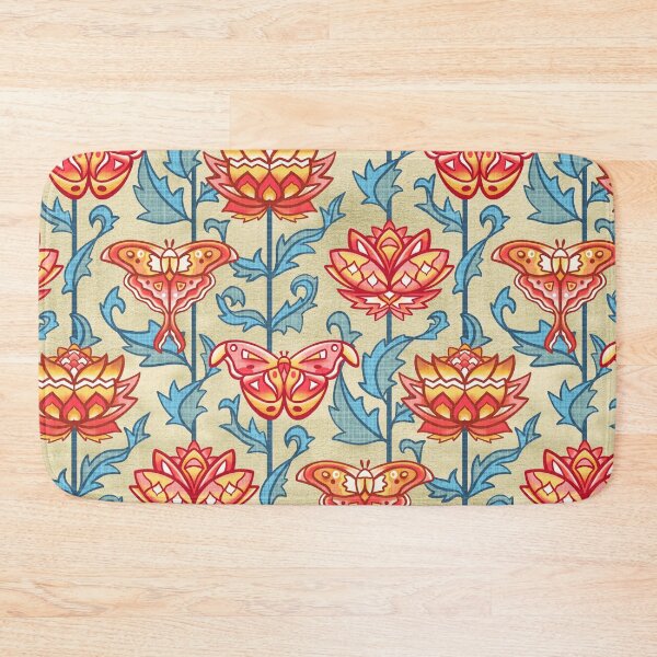 Item preview, Mid-Century Moth Damask On Gold designed and sold by TigaTiga.