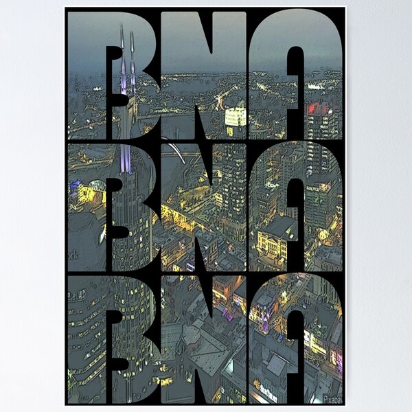 Item preview, Nashville, Tennessee Night BNA Cityscape Repeating Pattern designed and sold by CrabbyLobster.