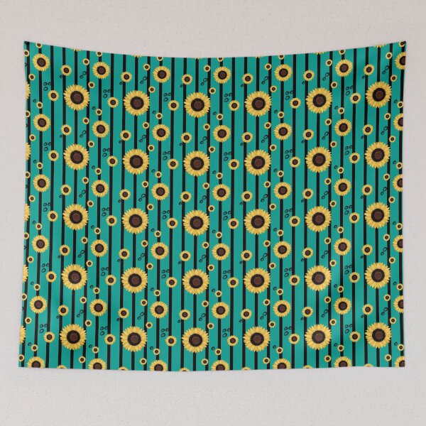 Item preview, Striped Sunflower Seamless Pattern, Sunflowers, Green background  designed and sold by pookkudesign.