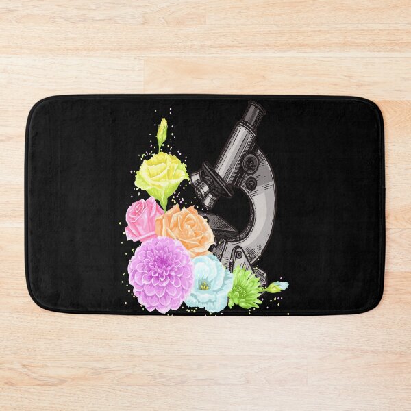Item preview, DECORATIVE FLOWER BORDER MICROSCOPE MEDICAL LABORATORY SCIENTIST designed and sold by Hippiesole.