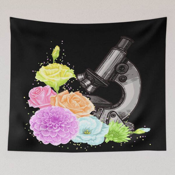 Item preview, DECORATIVE FLOWER BORDER MICROSCOPE MEDICAL LABORATORY SCIENTIST designed and sold by Hippiesole.
