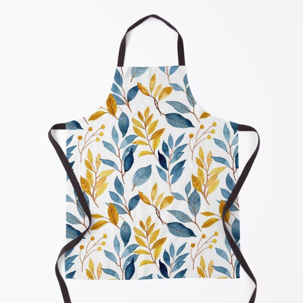 Item preview, Floral Watercolor Leaves, Yellow and Blue, Nature Pattern designed and sold by meggydesigns.