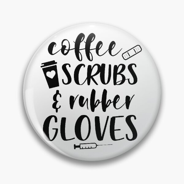 Aperçu de l'œuvre Gommage au café et gants en caoutchouc Citation drôle d'infirmière créée et vendue par Briekel.