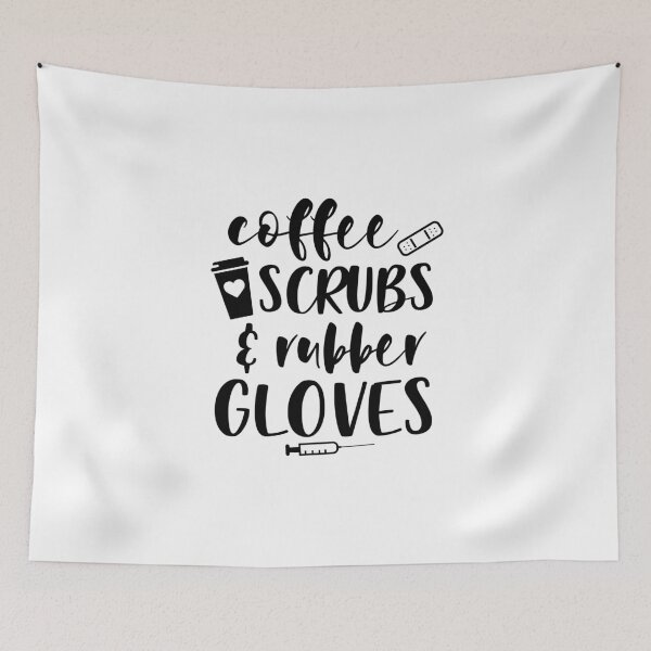 Item preview, Coffee Scrubs And Rubber Gloves Funny Nurse Quote designed and sold by Briekel.