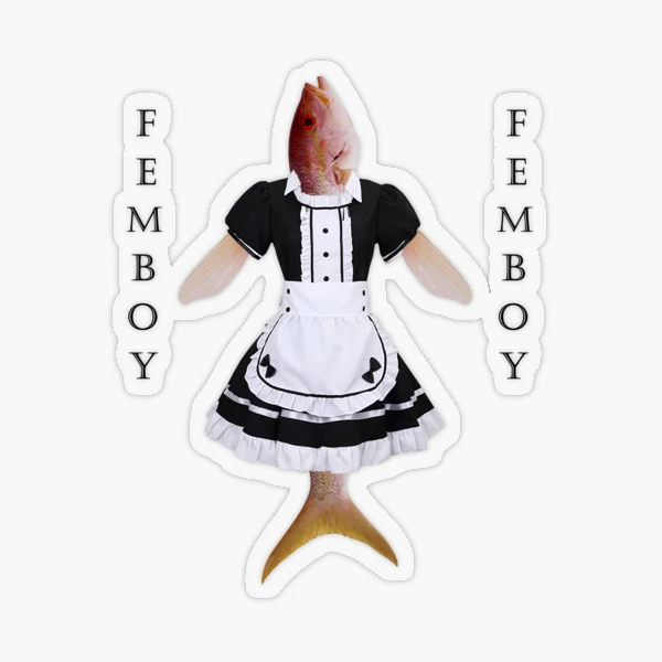 Femboy maid fish Sticker for Sale by Finchlette