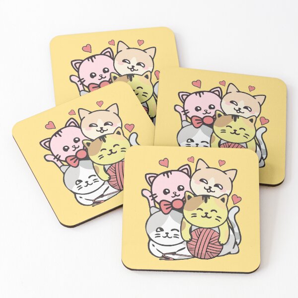Item preview, Cat Cats Pile Kawaii Cute Anime Kitten Playing With Yarn Ball Funny Gift designed and sold by alenaz.