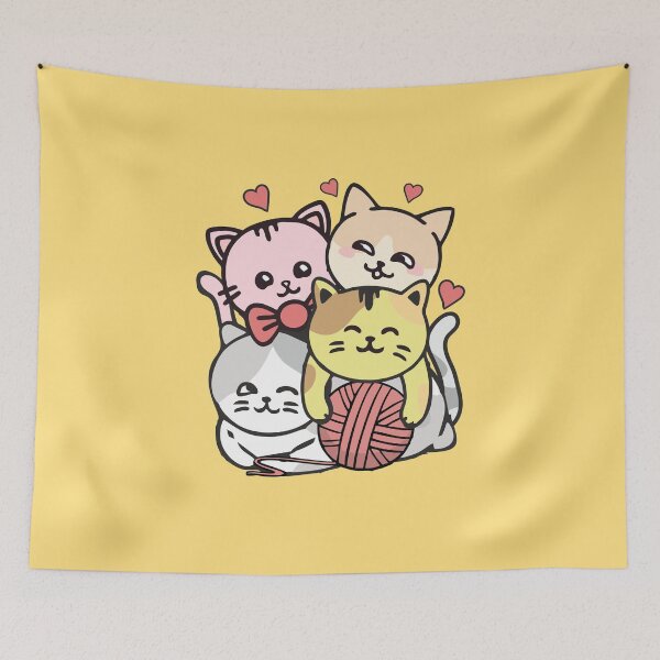 Item preview, Cat Cats Pile Kawaii Cute Anime Kitten Playing With Yarn Ball Funny Gift designed and sold by alenaz.