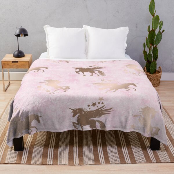 Item preview, Gold Unicorns on Pink Background Pattern designed and sold by AMS-ART.