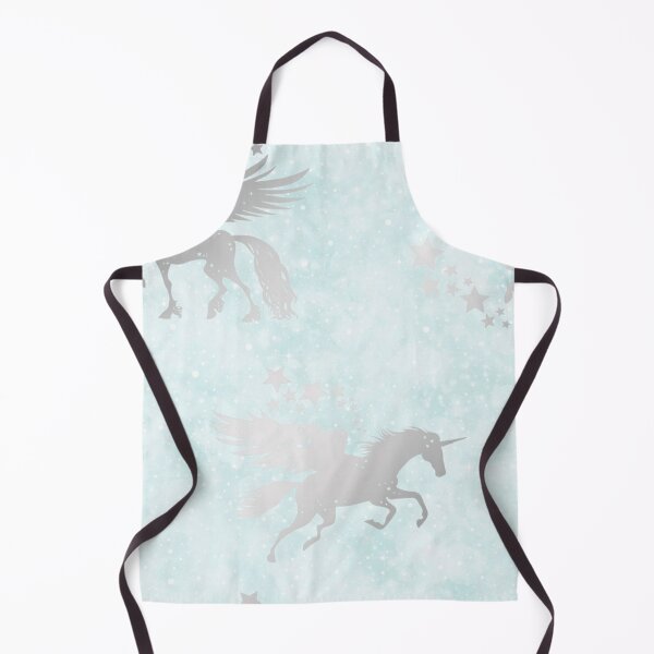 Item preview, Silver Unicorns on Blue Background Pattern designed and sold by AMS-ART.