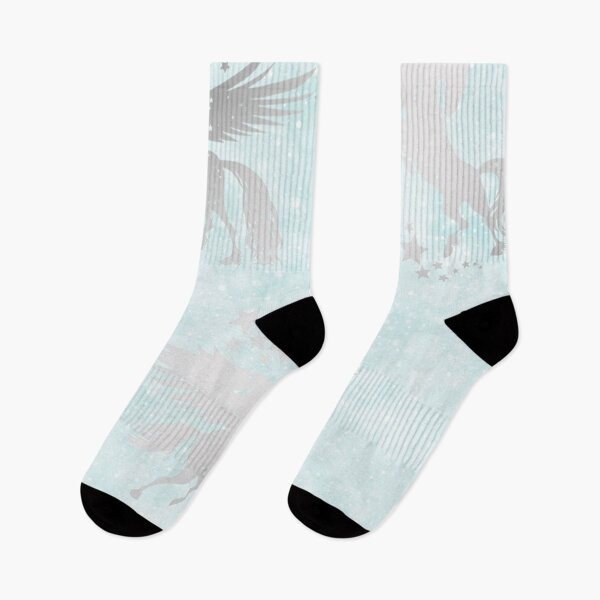 Item preview, Silver Unicorns on Blue Background Pattern designed and sold by AMS-ART.