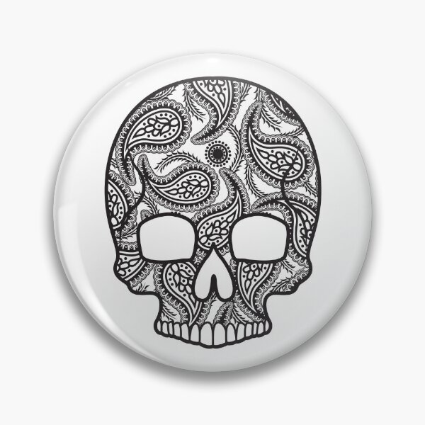 Artikelvorschau, Umgekehrter Paisley-Zuckerschädel-Blumenmuster-Tag des toten Dia De Los Muertos-Karneval-Zuckerschädels entworfen und verkauft von OopteesLydia.