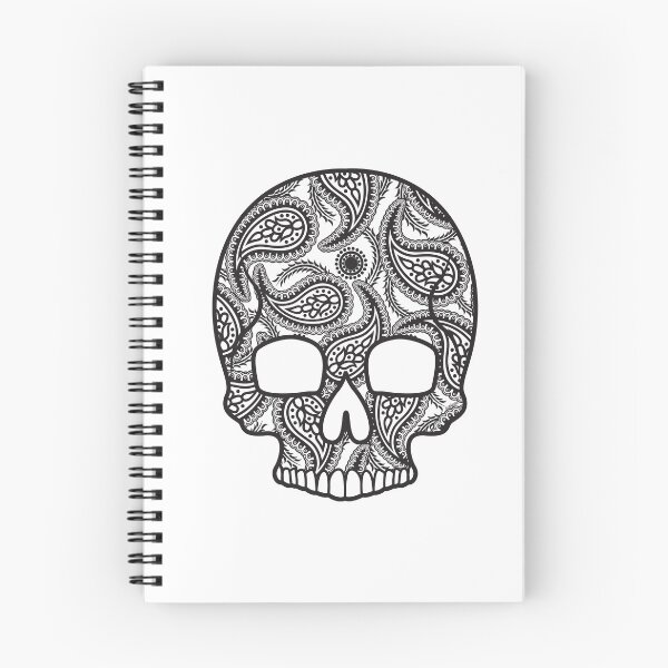 Item preview, Invert Paisley Sugar Skull Floral Design Day of the Dead Dia De Los Muertos Mardi Gras Sugar Skull designed and sold by OopteesLydia.