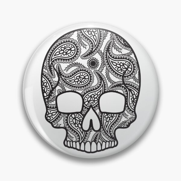Artikelvorschau, Umgekehrter Paisley-Zuckerschädel Blumenmuster Tag der Toten Dia De Los Muertos Mardi Gras Zuckerschädel (s) entworfen und verkauft von OopteesLydia.