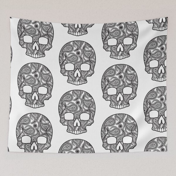 Item preview, Invert Paisley Sugar Skull Floral Design Day of the Dead Dia De Los Muertos Mardi Gras Sugar Skull (s) designed and sold by OopteesLydia.