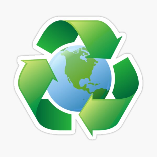 Item preview, Earth recycling symbol stickers and tote bag designed and sold by Mhea.