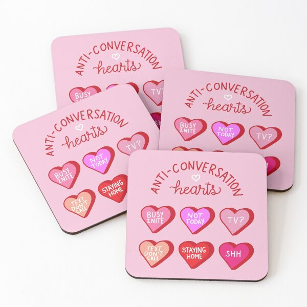 Item preview, Anti-Conversation Hearts (pink) designed and sold by Design Minds Boutique.
