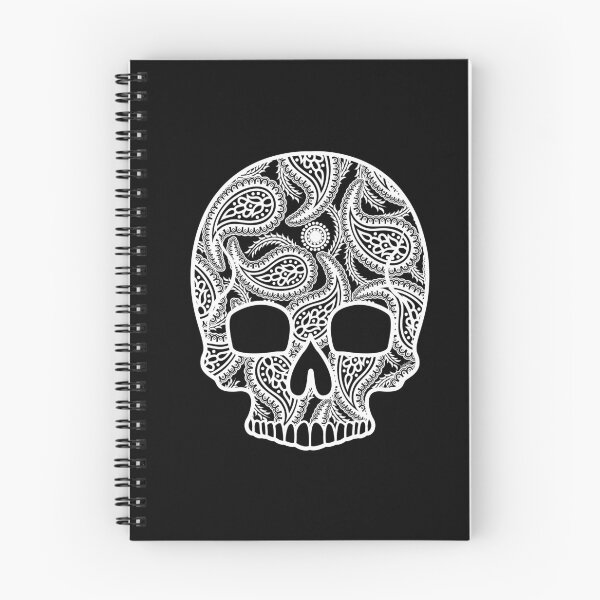 Item preview, Invert Paisley Sugar Skull White Floral Design Day of the Dead Dia De Los Muertos Mardi Gras Sugar Skull designed and sold by OopteesLydia.