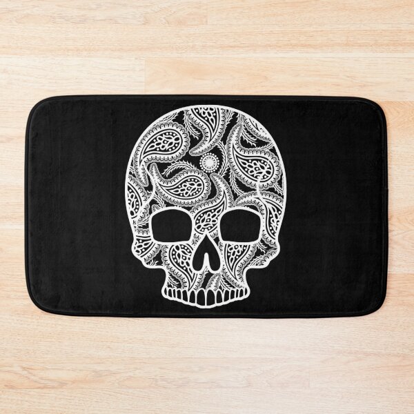 Item preview, Invert Paisley Sugar Skull White Floral Design Day of the Dead Dia De Los Muertos Mardi Gras Sugar Skull designed and sold by OopteesLydia.