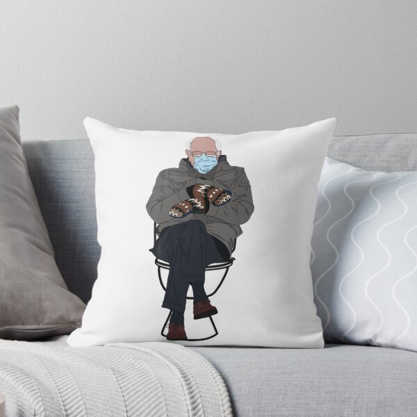 Item preview, Bernie Sanders sitting on the toilet bowl in mittens designed and sold by Fibanacci.