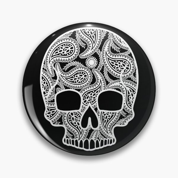 Artikelvorschau, Umgekehrter Paisley-Zuckerschädel Blumenmuster Tag der Toten Dia De Los Muertos Mardi Gras Zuckerschädel (s) entworfen und verkauft von OopteesLydia.