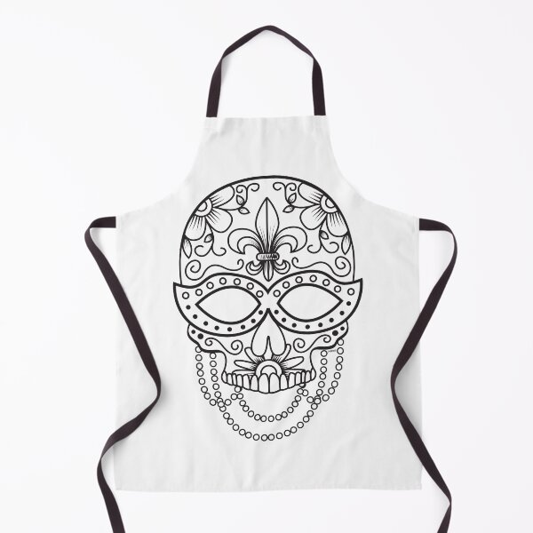 Item preview, Sugar Skull Mask Black Floral Design Day of the Dead Dia De Los Muertos Mardi Gras Illustration designed and sold by OopteesLydia.
