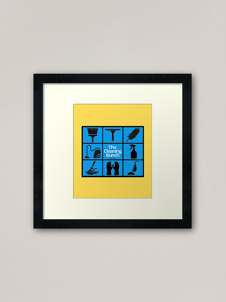 Thumbnail 2 of 7, Framed Art Print, The Cleaning Bunch Cleaning Supplies Fun Lady Gifts designed and sold by SavvyCleaner.