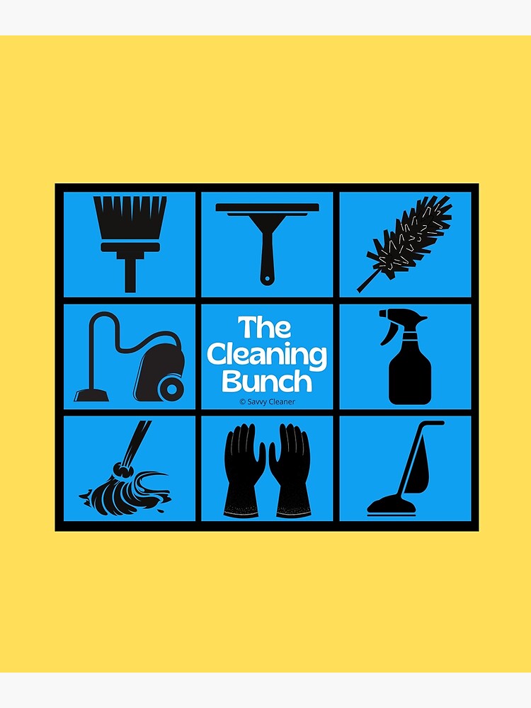 Thumbnail 7 of 7, Framed Art Print, The Cleaning Bunch Cleaning Supplies Fun Lady Gifts designed and sold by SavvyCleaner.
