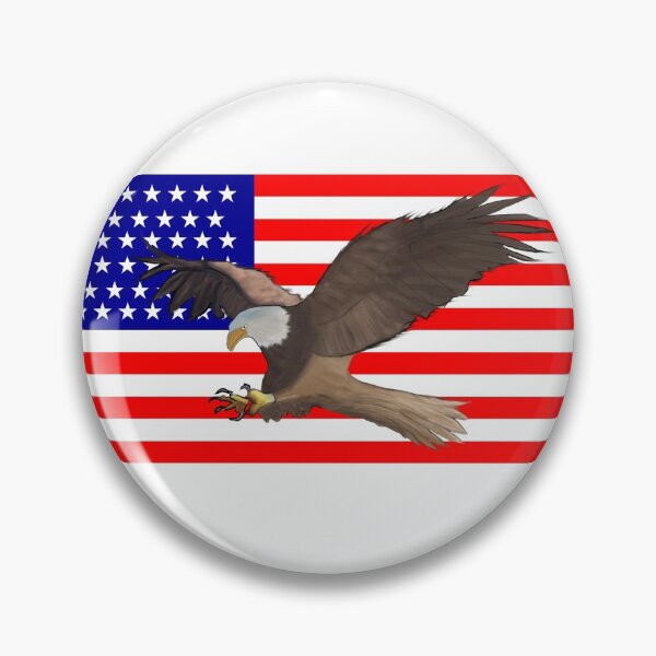 Item preview, Swooping Bald Eagle on USA Flag background designed and sold by SankDesigns.