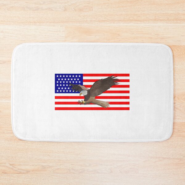 Item preview, Swooping Bald Eagle on USA Flag background designed and sold by SankDesigns.