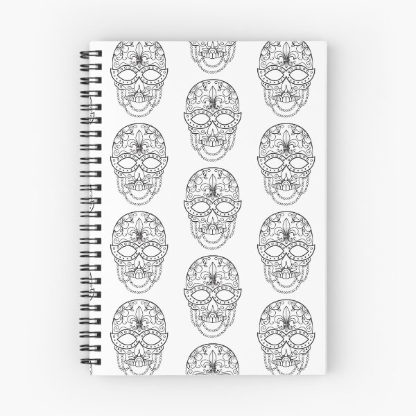 Item preview, Sugar Skull Mask Black Floral Design Day of the Dead Dia De Los Muertos Mardi Gras Illustration (s) designed and sold by OopteesLydia.