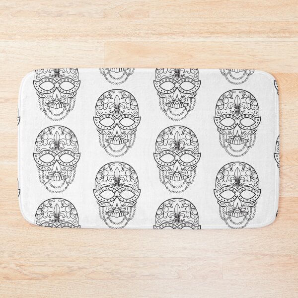 Item preview, Sugar Skull Mask Black Floral Design Day of the Dead Dia De Los Muertos Mardi Gras Illustration (s) designed and sold by OopteesLydia.