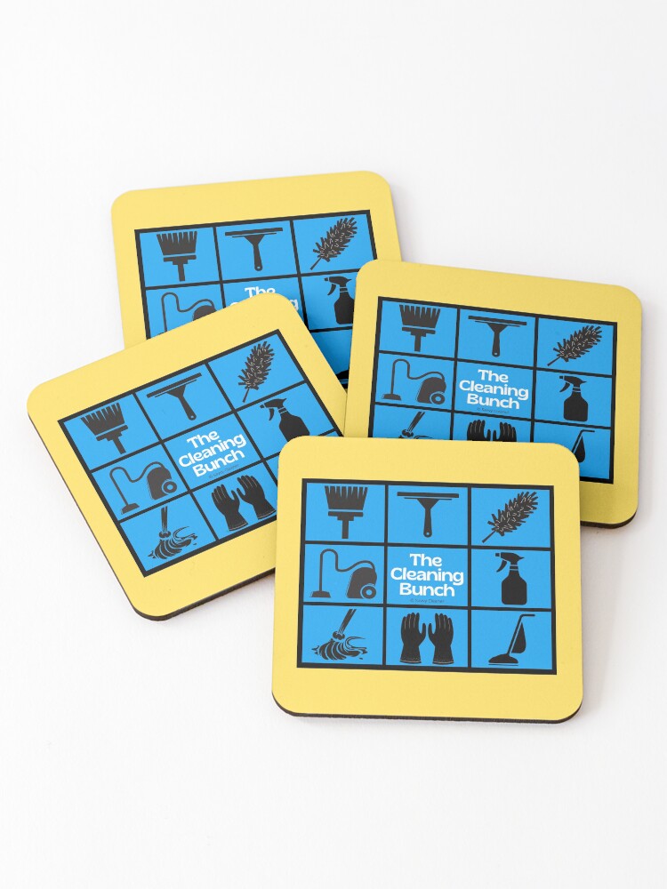 Thumbnail 1 of 5, Coasters (Set of 4), The Cleaning Bunch Cleaning Supplies Fun Lady Gifts designed and sold by SavvyCleaner.