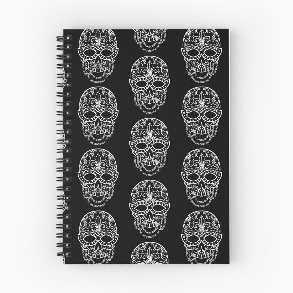 Item preview, Sugar Skull Mask White Floral Design Day of the Dead Dia De Los Muertos Mardi Gras Illustration (m) designed and sold by OopteesLydia.