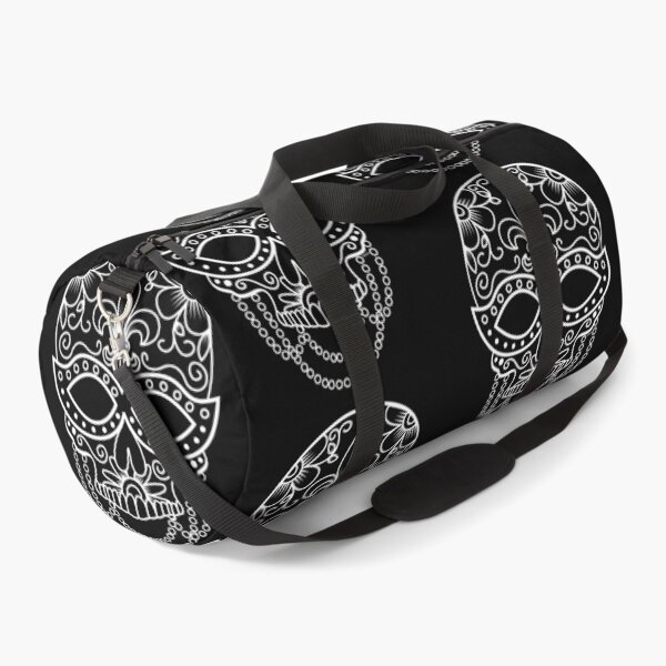 Item preview, Sugar Skull Mask White Floral Design Day of the Dead Dia De Los Muertos Mardi Gras Illustration (s) designed and sold by OopteesLydia.