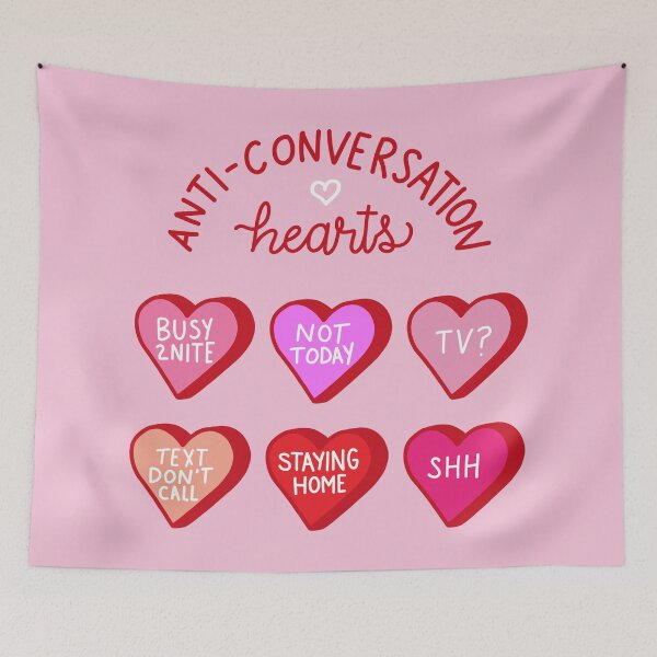 Item preview, Anti-Conversation Hearts (pink) designed and sold by Design Minds Boutique.