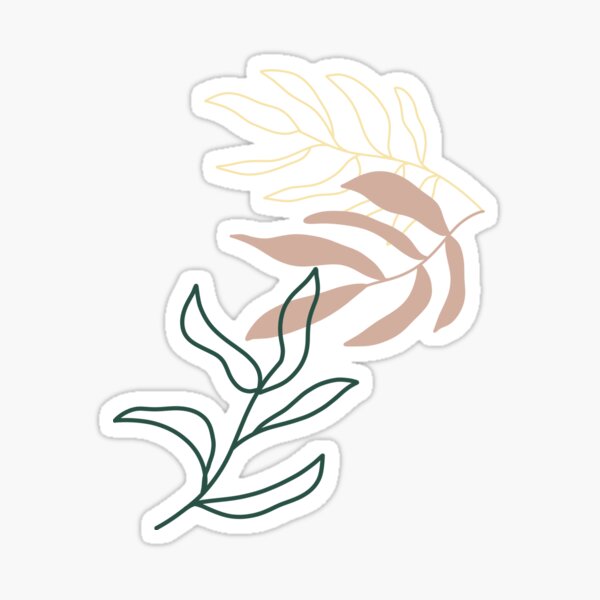 Boho Leaves Sticker By Theartcrate Redbubble