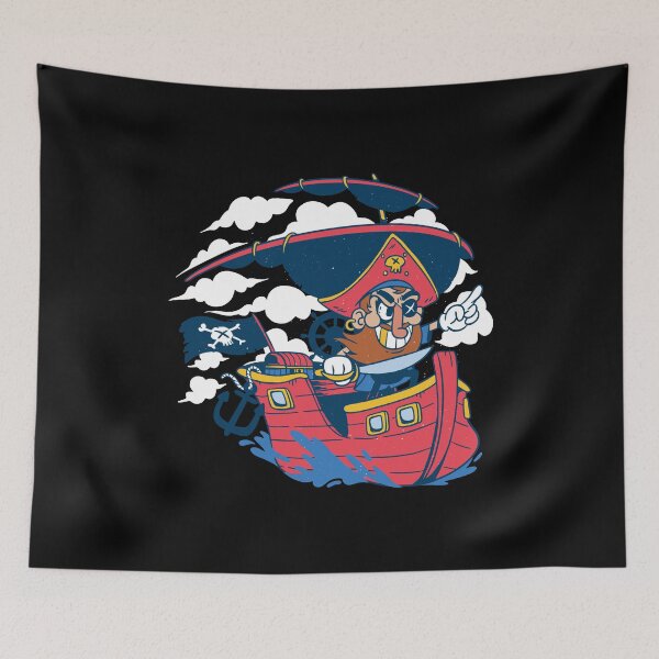 Artikelvorschau, Cartoon Pirate Sea Ship Pirate Life Captain entworfen und verkauft von Ofca.
