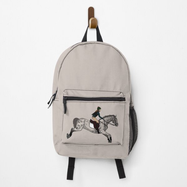 Item preview, Gray horse and rider jumping designed and sold by HorseBits.
